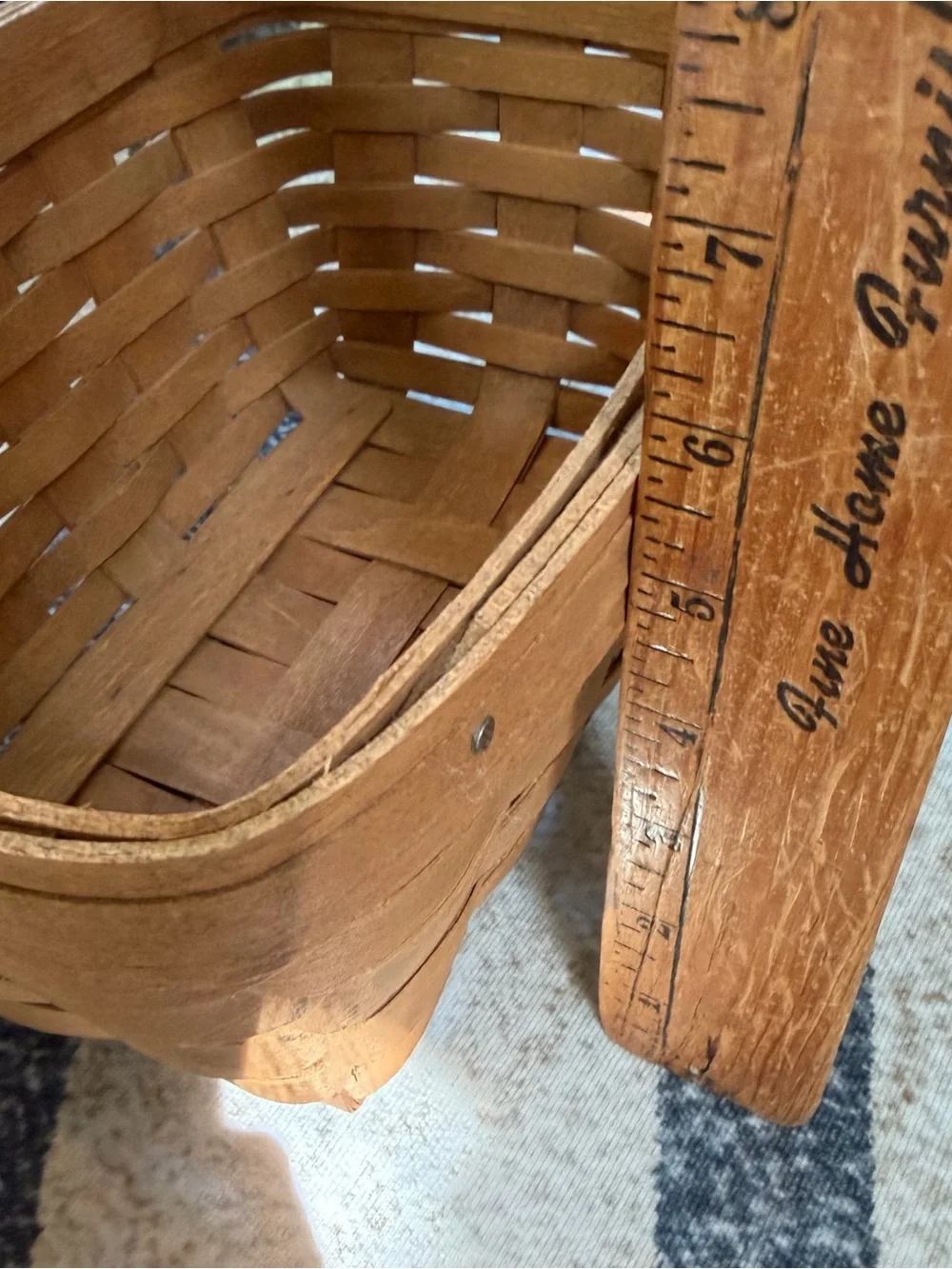 Longaberger Farmhouse Wooden Handmade Woven Basket Dresden